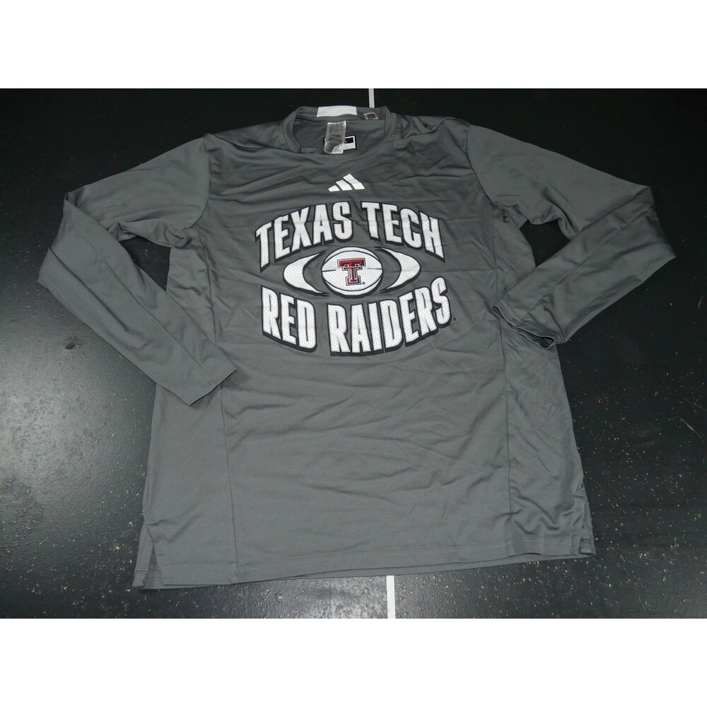 Texas Tech Red Raiders Gray Adidas Long Sleeve Team Issue T-Shirt Men's Medium